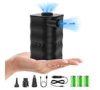 Woowind Pompe à air électrique pour gonflables, Pompe à Matelas pneumatique sans Fil 12V pour flotteurs de Piscine, Anneaux de Natation, alimenté par Batterie avec Adaptateur de Voiture-Noir