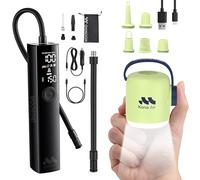 Woowind Ventus Pro + Kona Air-Vert - Bundle Premium Gonfleur de Pneus 150PSI Double Alimentation pour Voiture/SUV et Pompe 200L/min pour Matelas/Gonflables avec LED SOS