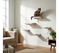 WOOWOOD 2X Mur d'escalade pour chats - 2X Mur d'escaliers pour chat [Plein bois] - Mur d'arbre à chat - Hamac chat - Griffoir mural - Meubles pour chat - Mur pour chat - Ensemble de mur d'escalade