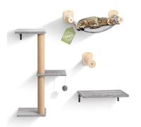 WOOWOOD® Mur d'escalade pour Chat Completset [Bois Massif] | Arbre Mural | Hamac | Meubles pour Chat | Arbre Mural d’Escalade (Ensemble)