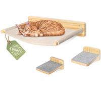 WOOWOOD® Mur d'escalade pour chats avec 2 escaliers muraux [bois massif] I Hamac pour chat I mur pour chat I Arbre à chat I Arbre à chat I Arbre à chat I Meubles pour chats I Mur d'escalade pour chats