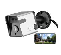WOOX Caméra de sécurité extérieure 2K filaire, caméra WiFi pour sécurité extérieure avec boîtier en alliage d'aluminium, détection AI, sirène d'alarme, audio bidirectionnel, vision nocturne, IP65