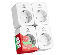 WOOX Prises Wi-Fi intelligentes Alexa lot de 4 avec mesure du courant 16 A, certifiées TÜV, commande vocale, fonction minuterie, compatibles avec l'application Tuya, Alexa, Google Home, Wi-Fi 2,4 GHz