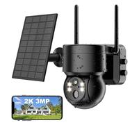 Woox Caméra extérieure IP R3569 – PTZ rotative, 3MP, panneau solaire intégré