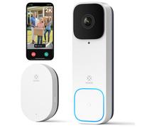 WOOX Sonnette sans fil avec caméra, sonnette vidéo 2K UHD alimentée par batterie 5200 mAh, champ de vision 170°, détection des personnes/colis, vision nocturne, audio bidirectionnel, Wi-Fi 2,4 GHz, co