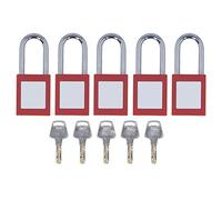 WOOXGEHM 5 PCS Lockout Tagout, Set de Cadenas de Sécurité en Nylon Industriel Avec Cadenas de Sécurité À Clé pour Les Postes de Consignation et Les Périphériques Stop and Go (Rouge)