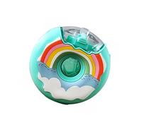 WOOXGEHM Bouteille D'Eau en Forme de Beignet de 380ml, Mug Créatif en Forme de Beignet Avec Paille et Bandoulière, Bouteille D'Eau Kawaii Étanche, pour Les Enfants (Bleu)