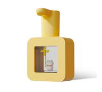 WOOXGEHM Distributeur de Savon Moussant Automatique Mignon, Distributeur de Savon Automatique, Distributeur de Savon pour Enfants 400 ML, Distributeur de Savon Mural Rechargeable pour Cuisine(Jaune)