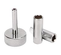 WOOXGEHM Jeu de 3 Outils de Réglage de Soupape à Poussoir, Acier Au Chrome Vanadium, Douilles de Contre Écrou 8 MM et 9 MM Tournevis Carré 3 MM avec Poignée Moletée pour Motos