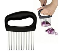 Wooyee Trancheuse d'oignons extra large pour trancher, coupe-oignons, légumes, trancheuse à tomates extra large avec 16 longues aiguilles, trancheuse à tomates en acier inoxydable, trancheuse de