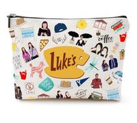 wooyuan Gilmore Trousse de maquillage Gilmore TV Show Merchandising Gilmore Cadeaux pour fans de Gilmore Trousse de toilette Cosmétique Cadeau inspiré du dîner de Luker pour femme, sœur, amie, beige,