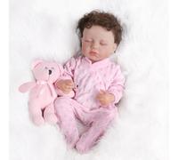 WOOZHI Poupée Reborn Fille Réaliste 50cm - Bébé Reborn en Silicone de 50cm, Poupée Nouveau-né Reborn Qui Dort, Idéal pour Enfants de 3 Ans et Plus, Collection ou Jeu