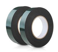 WooZuu Lot de 2 rouleaux de ruban adhésif double face en mousse Noir 10 m x 20 mm