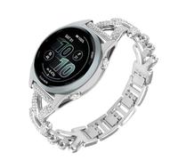 WoPail 20mm Bracelet à strass pour Garmin Forerunner 170/170 Music/70 | pour Garmin Approach J1/Forerunner 570 42mm/Vivoactive 6/5/Venu Sq 2, Bracelet métallique de remplacement - Argent