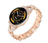 WoPail 22mm Bracelet à strass pour Garmin Venu 4/3 45mm/Forerunner 570 47mm | Bracelet métallique de remplacement pour Garmin Forerunner 265/255/Amazfit Active Max/Bip 6/Balance/Bip 5 - Or Rose