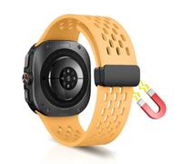 WoPail Bracelet pour Samsung Galaxy Watch Ultra 2/2026/2025/2024 47mm | Compatible avec Galaxy Watch Ultra 2/1 47mm,Silicone Magnétique Bracelets de Remplacement Jaune