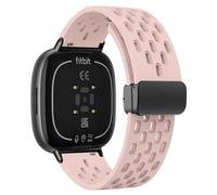 WoPail Silicone Bracelet pour Fitbit Versa 4/Fitbit Versa 3/Sense 2/Sense | Bracelets Magnétique Doux Sport Bracelets de Remplacement Rose