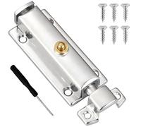 Wopanxye Loquet à ressort à barillet - Boulons coulissants automatiques à bouton-poussoir - Verrou de porte en acier inoxydable de 10,2 cm - Verrou de porte polyvalent pour portails, clôtures de