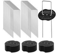 Wopanxye Lot de 30 agrafes de sol en forme de U - Extrémités pointues réglables - En acier galvanisé - 100 mm x 40 mm - Pour gazon artificiel, filet de jardin, tentes, tissu paysager