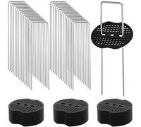 Wopanxye Lot de 30 piquets de sol en forme de U - 150 mm x 40 mm - Argent - Pointe pointue - Matériau galvanisé à chaud - Pour tissu paysager, filet de pare-soleil, clôtures, mauvaises herbes