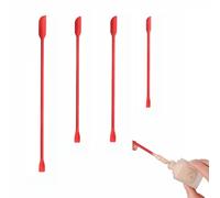 Wopanxye Lot de 4 mini spatules de maquillage - Longue spatule en silicone pour cosmétiques - Réutilisable - Petit grattoir fin - Peut obtenir la dernière goutte - Agitateur de lotion pour la cuisine