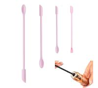 Wopanxye Lot de 4 mini spatules de maquillage, petites spatules en silicone pour cosmétiques, réutilisables, longues et fines pour sortir la lotion de dernière goutte, agitateur à crème pour cuisine,