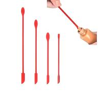 Wopanxye Lot de 4 mini spatules en silicone, petites cuillères en silicone, mini grattoir pour pot de maquillage étroit, résistant à la chaleur, sans BPA, long manche, pour obtenir la dernière goutte