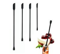 Wopanxye Lot de 4 mini spatules multifonctionnelles en silicone - Grattoir de cuisine - Agitateur de lotion, de maquillage - Réutilisable pour pots de confiture, bouteilles cosmétiques, canettes