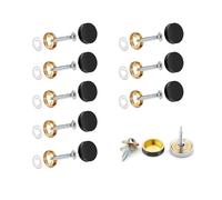 Wopanxye Lot de 8 vis décoratives en acier inoxydable brossé, 25 mm, pour fixations de meubles, plaque de bain, armoires, tables, fixations de miroir mural, noir, 8 pièces