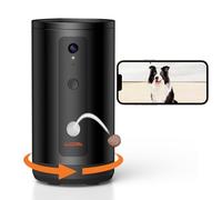WOPET Caméra pour chien à 300 ° avec distributeur de friandises, caméra WiFi 5G, lancer de friandises pour chats et chiens, 1080p HD avec vision nocturne, audio bidirectionnel pour surveiller votre