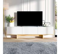 Meuble TV avec placards blanc et bois 180cm WOPI Blanc