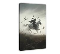 WOPIYNAG Impression sur toile Mythes européens de chasse et cavaliers fantômes 60 x 90 cm