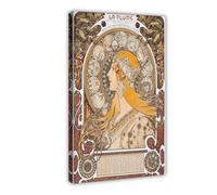 WOPIYNAG La Plume Alphonse Mucha Poster sur toile pour décoration de chambre à coucher 20 x 30 cm