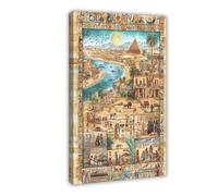 WOPIYNAG Poster sur toile civilisation égyptienne antique pour décoration de chambre à coucher, cadeau 20 x 30 cm