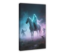WOPIYNAG Poster sur toile Mythes européens de la chasse, fantômes Riders, décoration de chambre à coucher, cadeau 60 x 90 cm