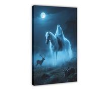 WOPIYNAG Poster sur toile Mythes européens de la chasse, fantômes Riders, décoration de chambre à coucher, cadeau 30 x 45 cm