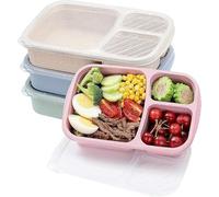 Woplagyreat Lunch Box Bento 4 Pièces Boite Repas Lunchbox Bag Boîtes Adulte Compartiment Gouter Dejeuner Gamelle Snack Micro-onde