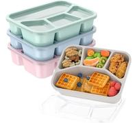 Woplagyreat Lunch Box Bento Boite 4 Pièces Repas Lunchbox Bag Boîtes Adulte Compartiment Gouter Dejeuner Gamelle Micro-onde Snack