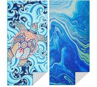 Woplagyreat Serviette de Plage Microfibre XXL Serviettes Drap Accessoire Piscine Grande Vacances Micro Fibre Homme Beach Towel Eponge Fille Essuie Decoration Indispensable Femme Towels Adulte 90x180