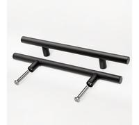 woplus Lot de 10 poignées de porte d'armoire modernes - Longueur totale : 150 mm - Avec vis - Noir - Distance entre les trous : 95 mm
