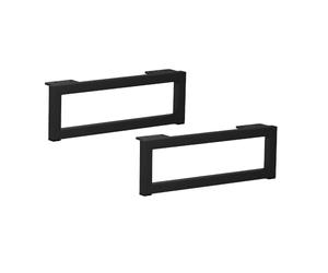 woplus Lot de 2 pieds de meuble rectangulaires | Pied de meuble, pied d’armoire et pied de canapé - Noir mat, H: 120 mm, L: 350 mm [12 x 35 cm]