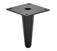 woplus Lot de 4 pieds de meubles droits - Noir - Hauteur : 10 cm - En métal - Pour canapé, meuble TV, lit