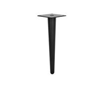 woplus Lot de 4 pieds de meubles droits, noirs, 15 cm, coniques, de rechange, en métal, pour canapé, meuble TV, lit, table basse (hauteur 23 cm)