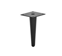 woplus Lot de 4 pieds de meubles droits, noirs, 15 cm, coniques, de rechange, en métal, pour canapé, meuble TV, lit, table basse (hauteur 15 cm)