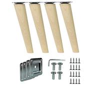 woplus Lot de 4 pieds de meubles en bois de hêtre - Longueur : 20 cm - Surface propre (oblique [20 cm])