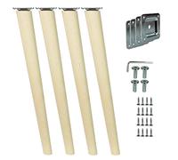 woplus Lot de 4 pieds de meubles en bois de hêtre - Longueur : 45 cm - Surface propre (oblique (45 cm])