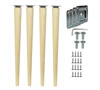 woplus Lot de 4 pieds de meubles en bois massif pour meubles (68 cm)