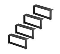 woplus Lot de 4 pieds de meubles rectangulaires - Pieds de meuble - Pied de meuble - Pied de canapé - Hauteur 87 mm - Largeur : 200 mm - Noir Mat