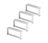 woplus Lot de 4 pieds de meubles rectangulaires - Pieds de meuble - Pieds de meuble - Pied de meuble - Pied de meuble - Pied de canapé - Hauteur : 87 mm - Largeur : 200 mm (chrome brillant)