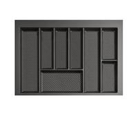 woplus Range-couverts 70cm - Insert tiroir recoupable - 8 compartiments - Grand (graphite)